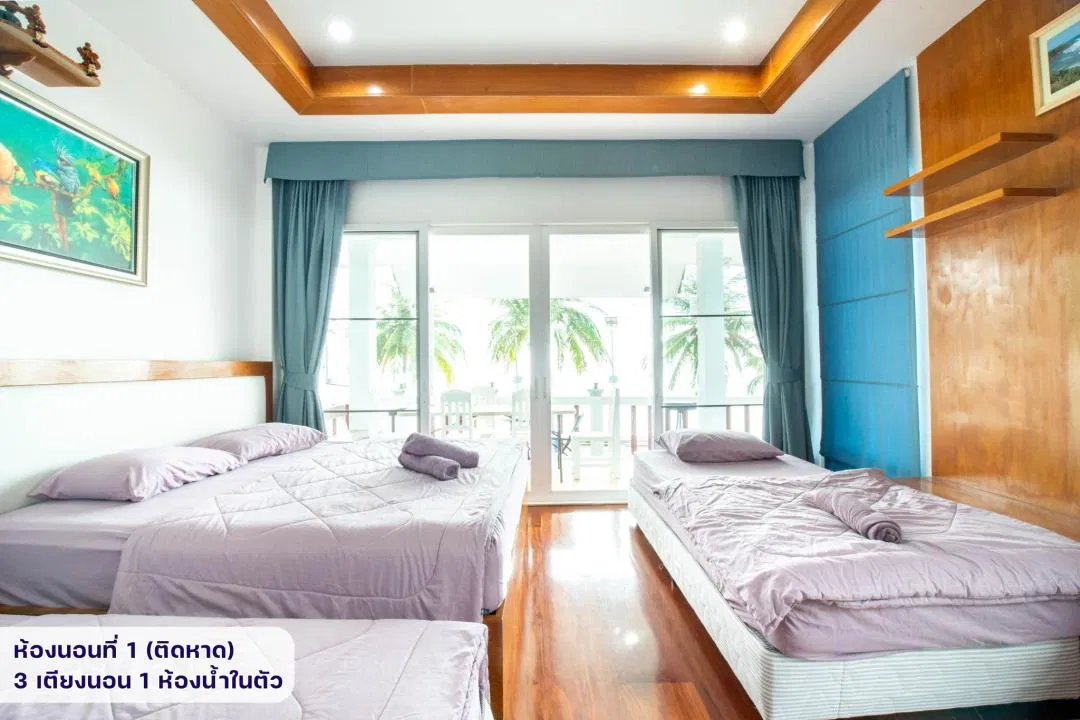 ห้องนอน ซีวิวพูลวิวล่า บางเสร่