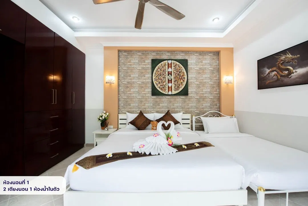 ห้องนอน MM Pool Villa Pattaya