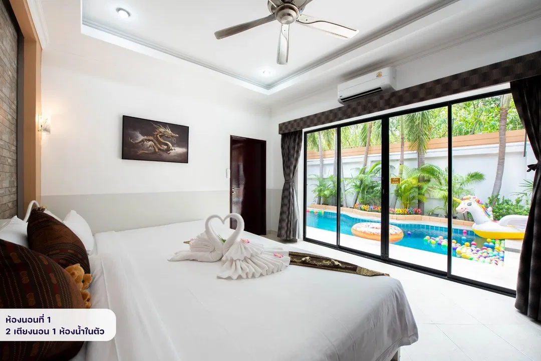 ห้องนอน MM Pool Villa Pattaya