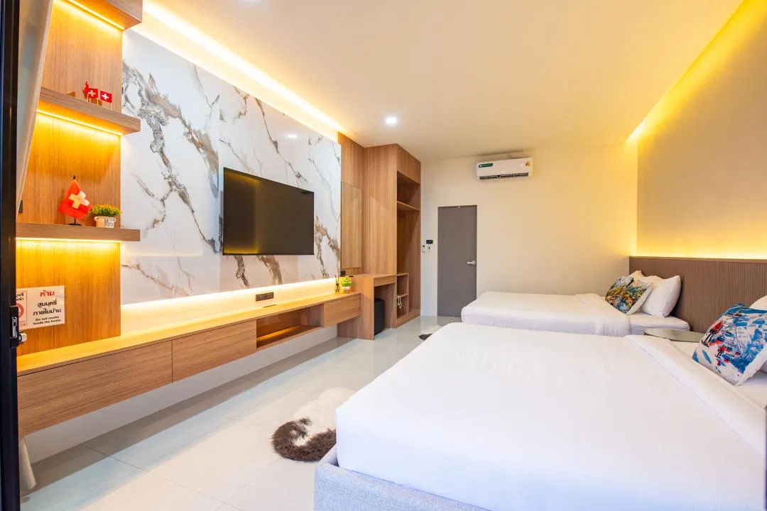 ห้องนอน Swiss Home Pool Villa