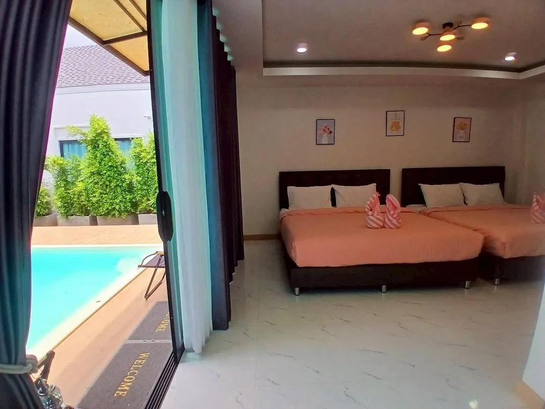 ห้องนอน AN Pool Villa Rayong