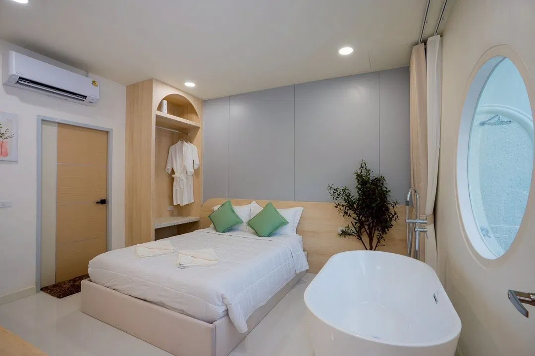 ห้องนอน Sun&zone pool villa