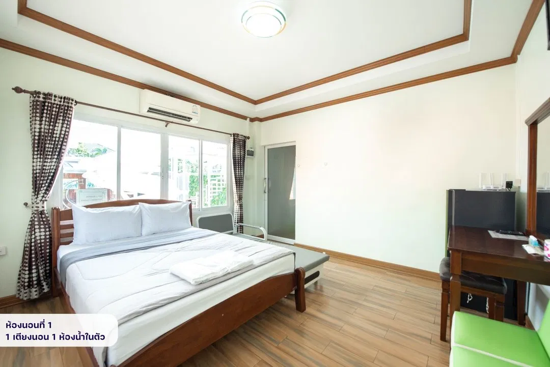 ห้องนอน บ้าน ปอ รีสอร์ท