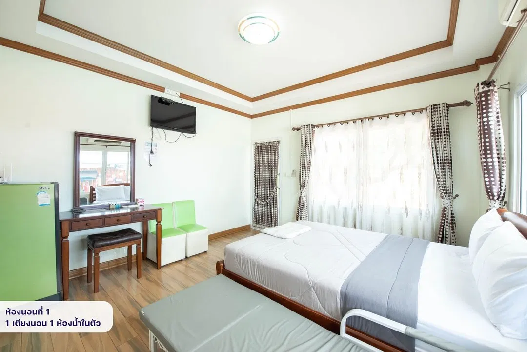 ห้องนอน บ้าน ปอ รีสอร์ท